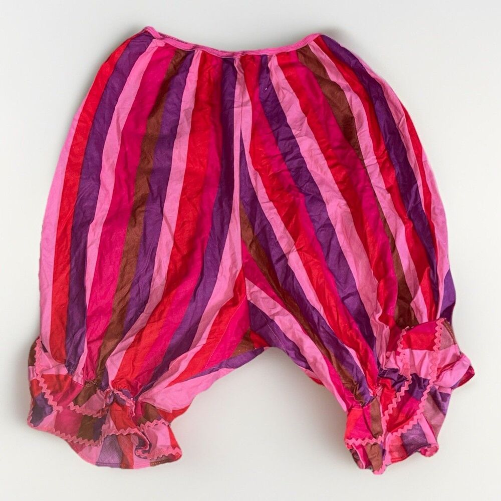 Vintage Opera Brand Pink Cotton Pantaloons Bloomers  Striped Size Small